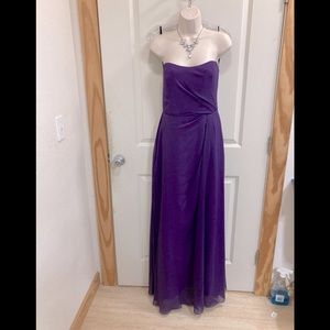 Strapless purple gown